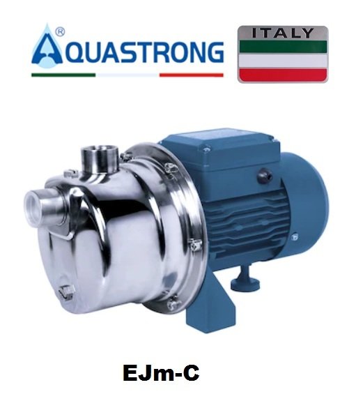 Aquastrong EJm101C       0.75kW 220V  Paslanmaz Çelik Gövdeli Kendinden Emişli Jet Pompa