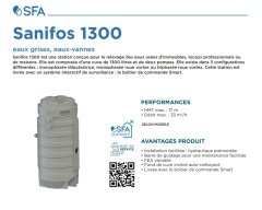 SFA SANIFOS 1300  2 VX T  380V Çift Pompalı Vortex (Açık Fanlı)  Foseptik  Atık Su Tahliye Cihazı / TRİFAZE