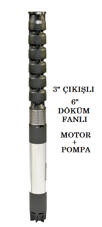 İMPO S 635/05 - 10 HP DÖKÜM FANLI (KADEMELİ) DERİN KUYU DALGIÇ POMPA(C Tipi Motorlu)