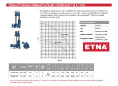 Etna EFP-13DP 1.8Hp 220V Döküm Gövdeli Flatörlü Parçalayıcı Bıçaklı Drenaj Dalgıç Pompa