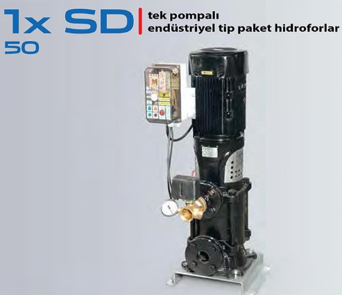 STAR 1XSD 50/5 75.HP 380V DÜŞEY MİLLİ TEK POMPALI ENDÜSTRİYEL TİP PAKET HİDROFOR