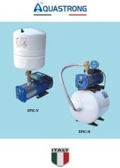 Aquastrong  DCM2 -EPIC-2XV8/XHC 2-5 M      2X0.75Hp 220V   Çift Pompalı Tanklı Kademeli Akıllı Paket Hidrofor