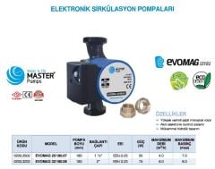 MASTER EVOMAG 25/180.07 - 180 MM FREKANS KONVERTÖRLÜ DİŞLİ BAĞLANTILI SİRKÜLASYON POMPA