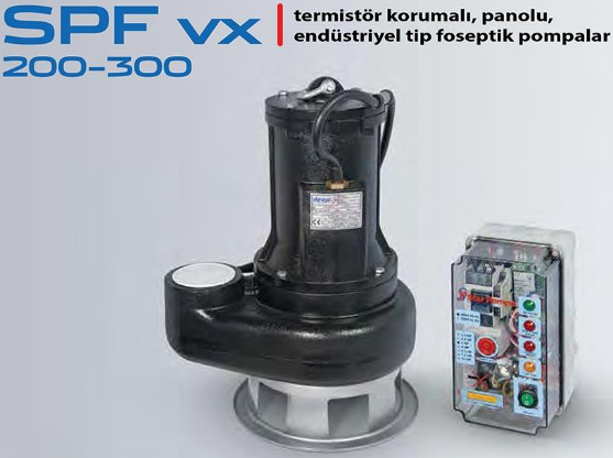 STAR SPF VX 300 T- 3.HP 380V TERMİSTÖR KORUMALI PANOLU ENDÜSTRİYEL TİP FOSEPTİK DALGIÇ POMPA