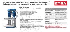 Etna 2HF KO-ST8/7-30  2x3Hp  İki Pompalı Komple Paslanmaz Çelik Frekans Kontrollü Çok Kademeli Sessiz Hidrofor (Aisi 304)