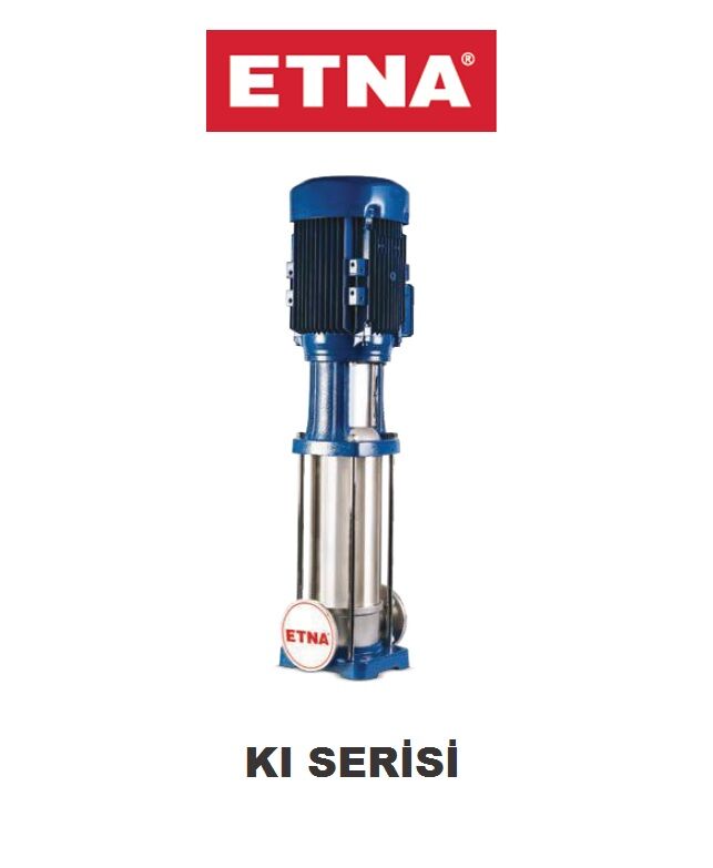 Etna KI 8/14-55  7.5Hp 380V Komple Paslanmaz Çelik Dik Milli Çok Kademeli Kompakt Yapılı İnline Bağlantılı Santrifüj Pompa - 2900 d/dk (Aisi 304)