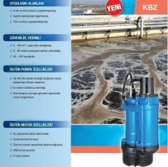 ALARKO, KBZ 611, 15HP, 380V, ENDÜSTRİYEL TİP, DRENAJ DALGIÇ POMPASI (6'')