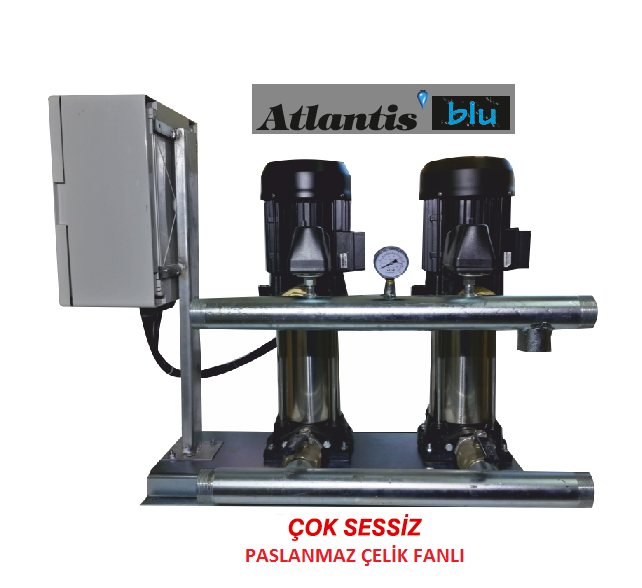 ATLANTİS YKSS 12-10KT 2x5.5 HP 380V ÇİFT POMPALI PASLANMAZ ÇELİK FANLI PAKET HİDROFOR