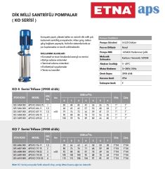 Etna APS KO 4/4-0.75  1Hp 380V Döküm Gövdeli Noril Fanlı Dik Milli Çok Kademeli Kompakt Yapılı Verimli Santrifüj Pompa - (2900 d/dk)