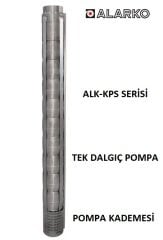 Alarko 8160/08   125Hp  8'' Paslanmaz Çelik Derin Kuyu Tek Dalgıç Pompa (Tek Pompa-Pompa Kademesi-Motorsuz) ALK-KPS Serisi