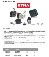 Etna PA1-Tahliyesiz  (1-5 Bar basınç aralığı) Hidrofor Ve Pompa Otomatik Basınç Şalteri