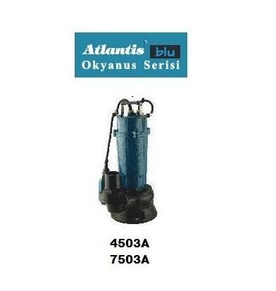 ATLANTİS 4503A  0.60 HP 220V  ALÜMİNYUM SARGILI YÜKSEK DEBİLİ PİS SU DALGIÇ POMPA (Okyanus Serisi)