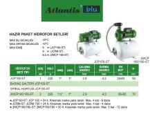 Atlantis Blu 2MCP160/160-ST  2Hp 220V  50 litre Yatık Tanklı Hazır Çift Kademeli Santrifüj Pompalı Pompalı Paket Hidrofor Seti