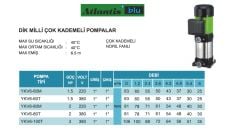 Atlantis Blu YKV6-60M  1.5Hp 220V  Dik Milli Çok Kademeli Pompa
