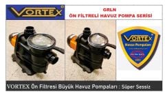 Vortex GRLN 3000 T  3Hp 380V Süper Sessiz Ön Filtreli Havuz Pompası - DN63 çıkış
