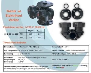 ARISSA HMD-50-180/200 - DN50 (20mm) İKİZ TİP FREKANS KONVERTÖRLÜ SİRKÜLASYON POMPA