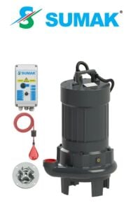 SUMAK SBRT 100/2-P 7.5kW 10HP ÖZEL PARÇALAYICI BIÇAKLI DALGIÇ POMPA