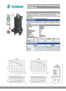 SUMAK SBRT 150/2-P 11kW 15HP ÖZEL PARÇALAYICI BIÇAKLI DALGIÇ POMPA