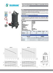 SUMAK SBRT 100/3-P 7.5kW 10HP ÖZEL PARÇALAYICI BIÇAKLI DALGIÇ POMPA