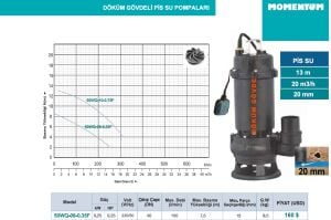 MOMENTUM 50WQ-08-0.35F DÖKÜM GÖVDELİ PİS SU POMPASI