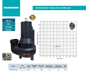 MOMENTUM WP45-15-2.2I 380V 2.2kW 3HP DÖKÜM GÖVDELİ TONAJLI SU POMPASI