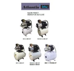 Atlantis Blu KDOD 2-6M-ST   1Hp 220V  Hazır  Paket Hidrofor  - Yatık Tanklı 24 Litre Değişebilir Membranlı