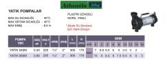 ATLANTİS YATIK 040M - 0.40 HP 220V PLASTİK GÖVDELİ ALÇAK SU SEVİYESİ İÇİN YATIK HAVUZ POMPASI