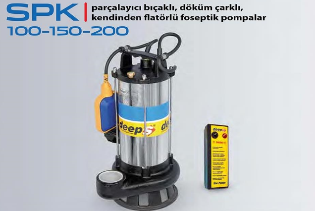STAR SPK 150 T - 1.5 HP 380V PARÇALAYICI BIÇAKLI FOSEPTİK DALGIÇ POMPA
