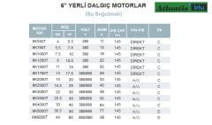 Atlantis 6K1250T   12.5Hp 380V  6'' Dalgıç Motor (Yerli-Su Soğutmalı)
