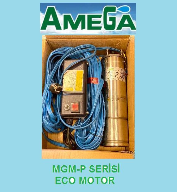Amega MGM-P 150 1.5Hp 220V 4\'\' 25 Metre Kablolu ve Panolu Dalgıç Motor (Eco motor)