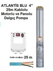 Atlantis Blu 4SDM1606   2Hp 220V   4\'\'  Dalgıç Pompa  (25m kablolu, motorlu, panolu)