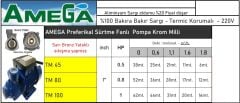 Amega TM 45 0.5Hp 220V Preferikal Sürtme Fanlı Krom Milli Pompa (Sarı bronz yataklı, sıkışma yapmaz.)