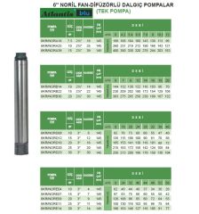 Atlantis Blu 6KR/NORE04  10Hp  6'' Noril Fan-Difüzörlü Tek Dalgıç Pompa (Kademe-Motorsuz)