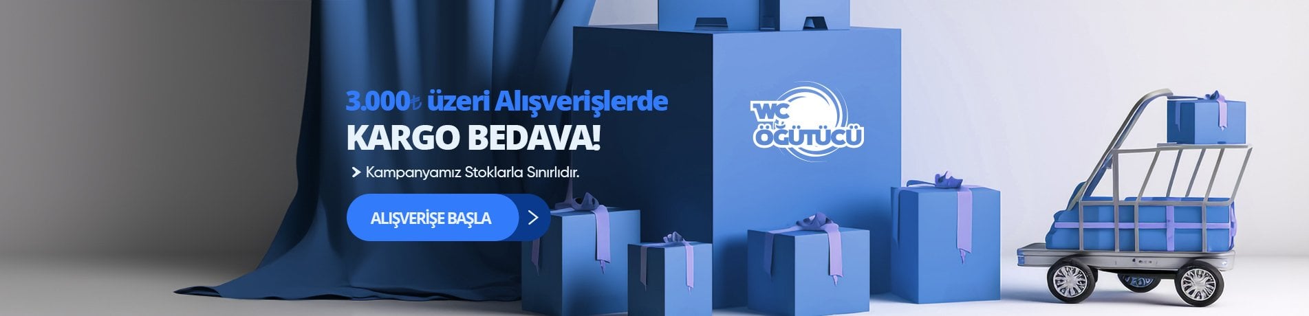 3.000 TL. VE ÜZERİ ALIŞVERİŞLERDE KARGO BEDAVA KAMPANYA